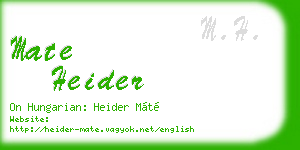 mate heider business card
